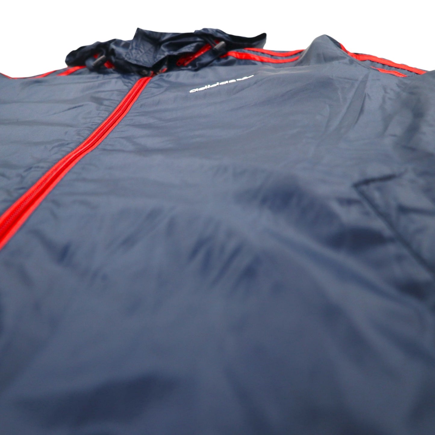 adidas originals 00年代 ナイロンジャケット ジャージ S ネイビー 3ストライプ フード収納式