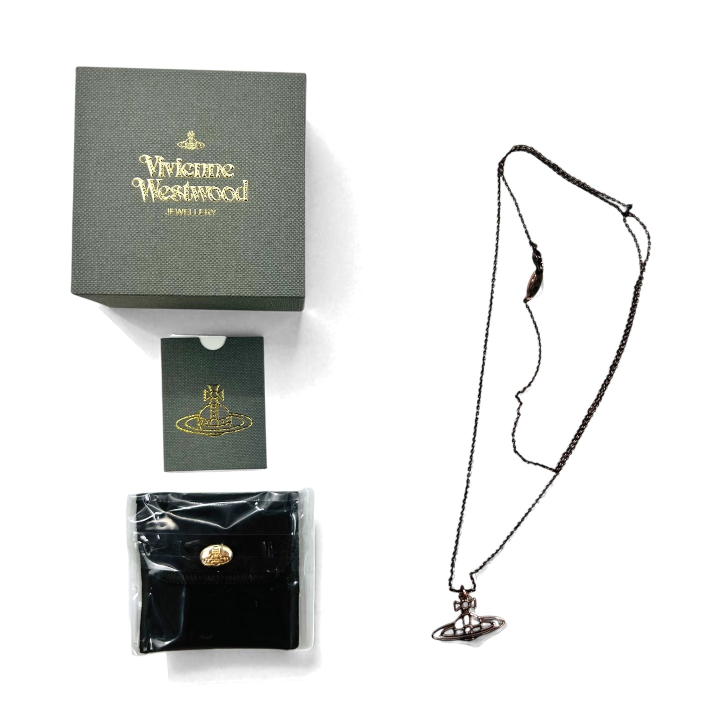 Vivienne Westwood フラット オーブ ネックレス ペンダント ピンクゴールド THIN LINES SHORT FLAT ORB Necklace 63020260 未使用品