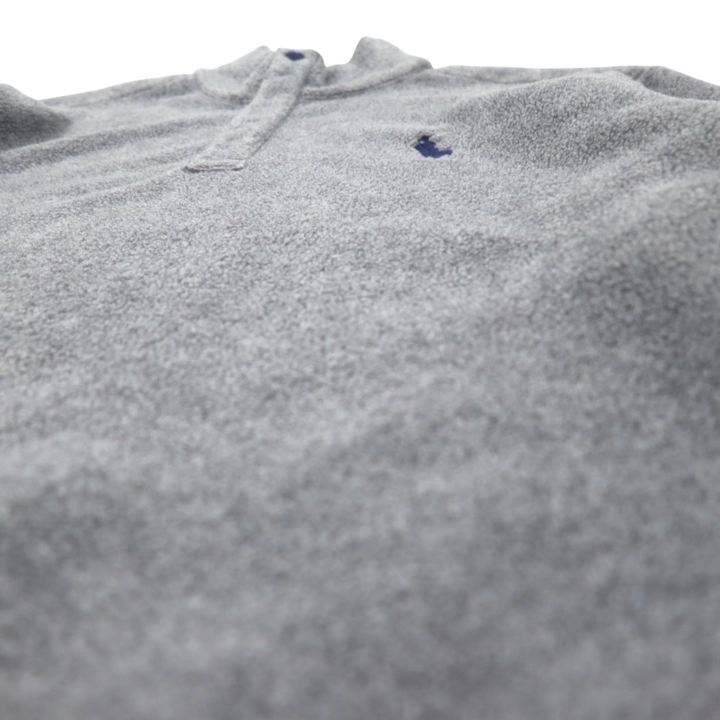 POLO GOLF RALPH LAUREN 90年代 ハーフスナップ フリースジャケット XL グレー ポリエステル ドローコード