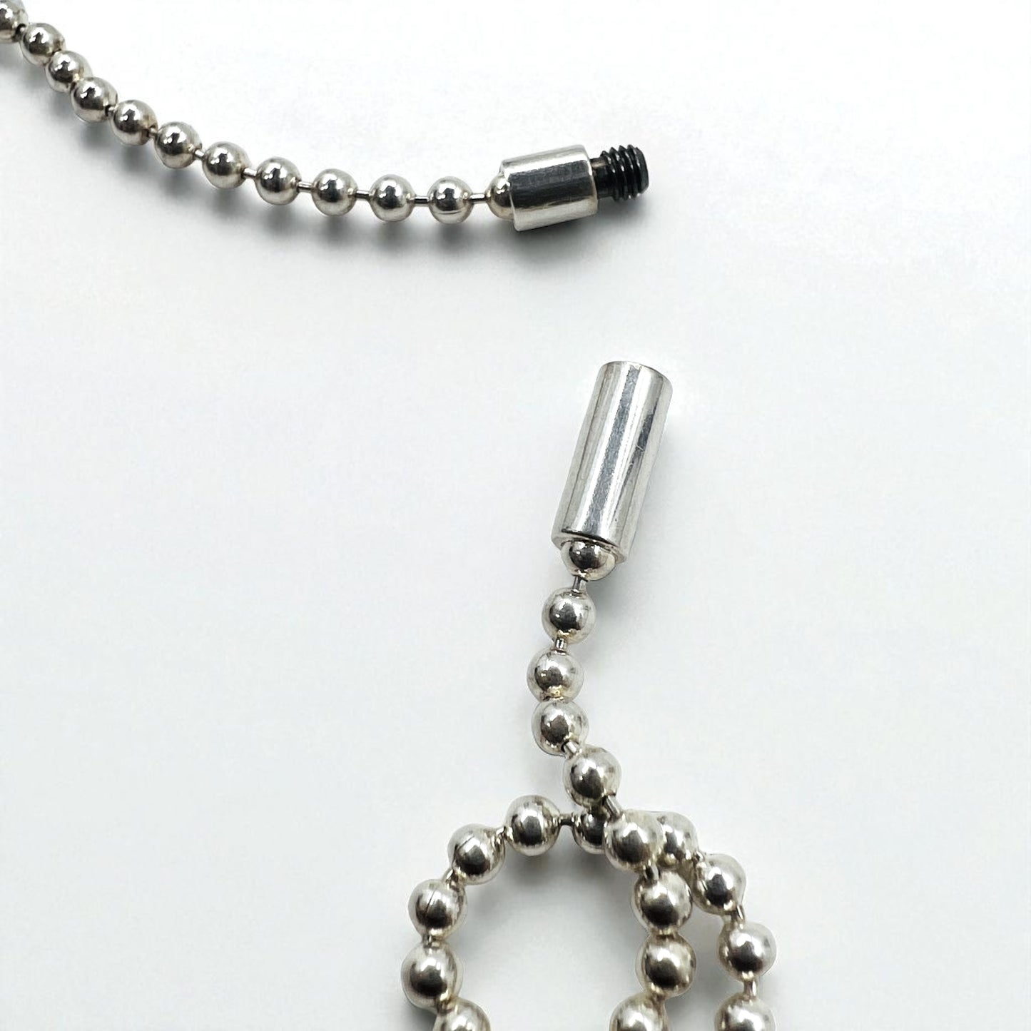 GUCCI Vintage Ball Chain Choker Necklace Silver 925 Logo Plate Made in Italy