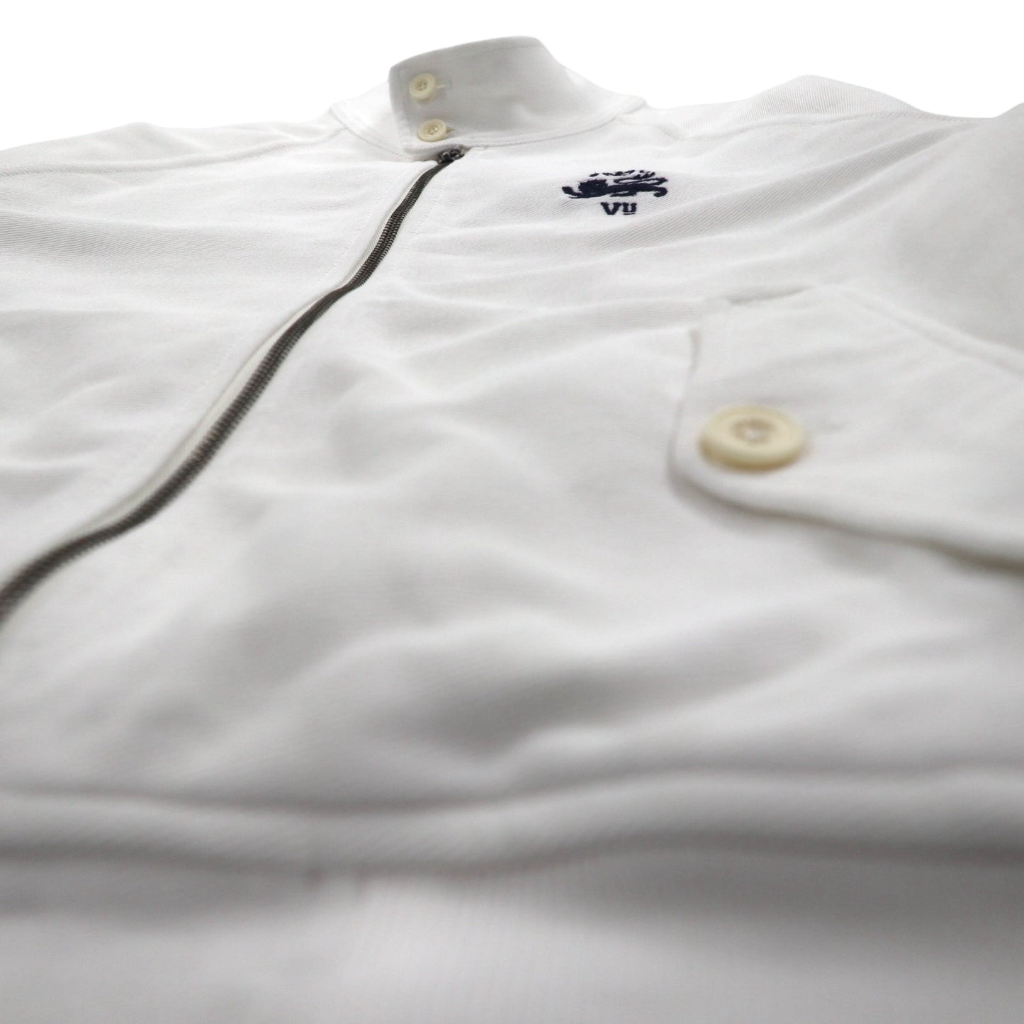 Polo Ralph Lauren 90年代 スタンドカラー ジップアップジャケット M ホワイト コットン