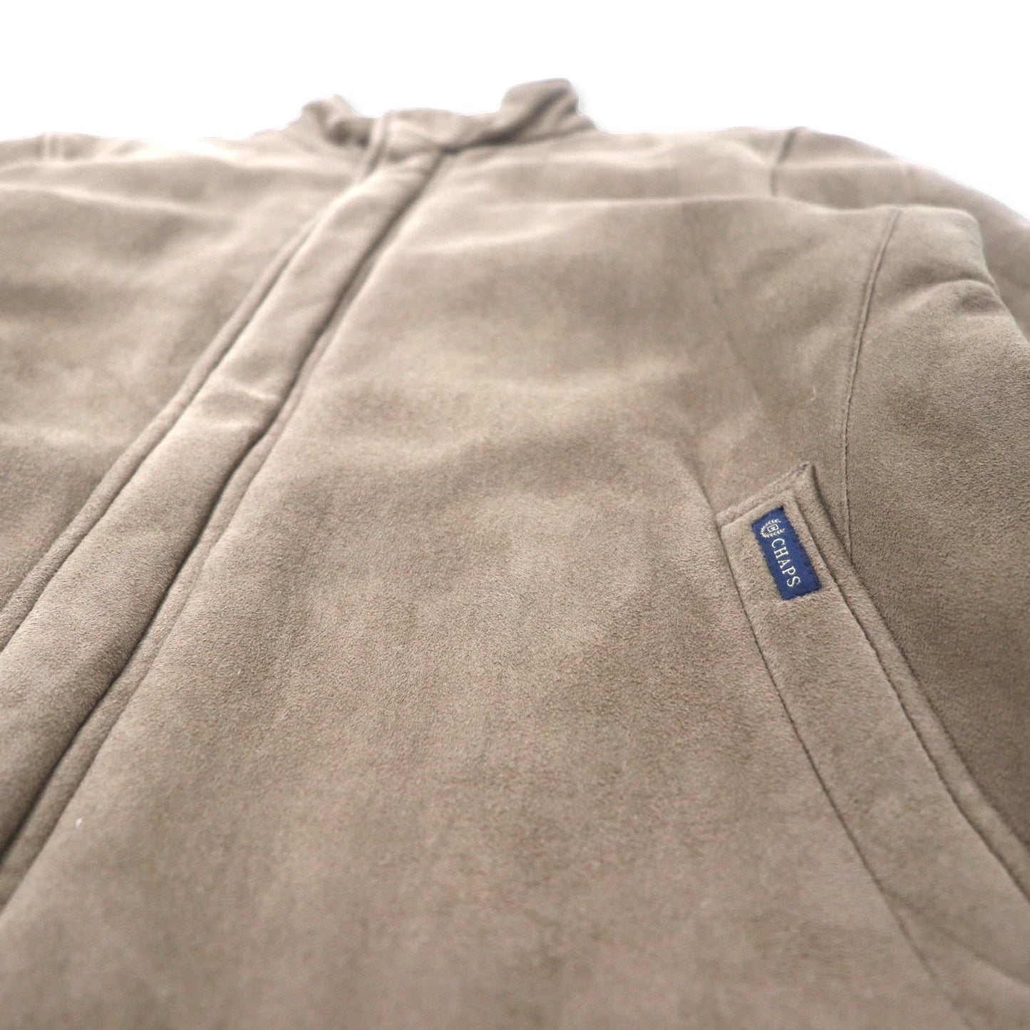CHAPS フェイクスエードレザー インサレーションジャケット コート 中綿 L ベージュ ポリエステル