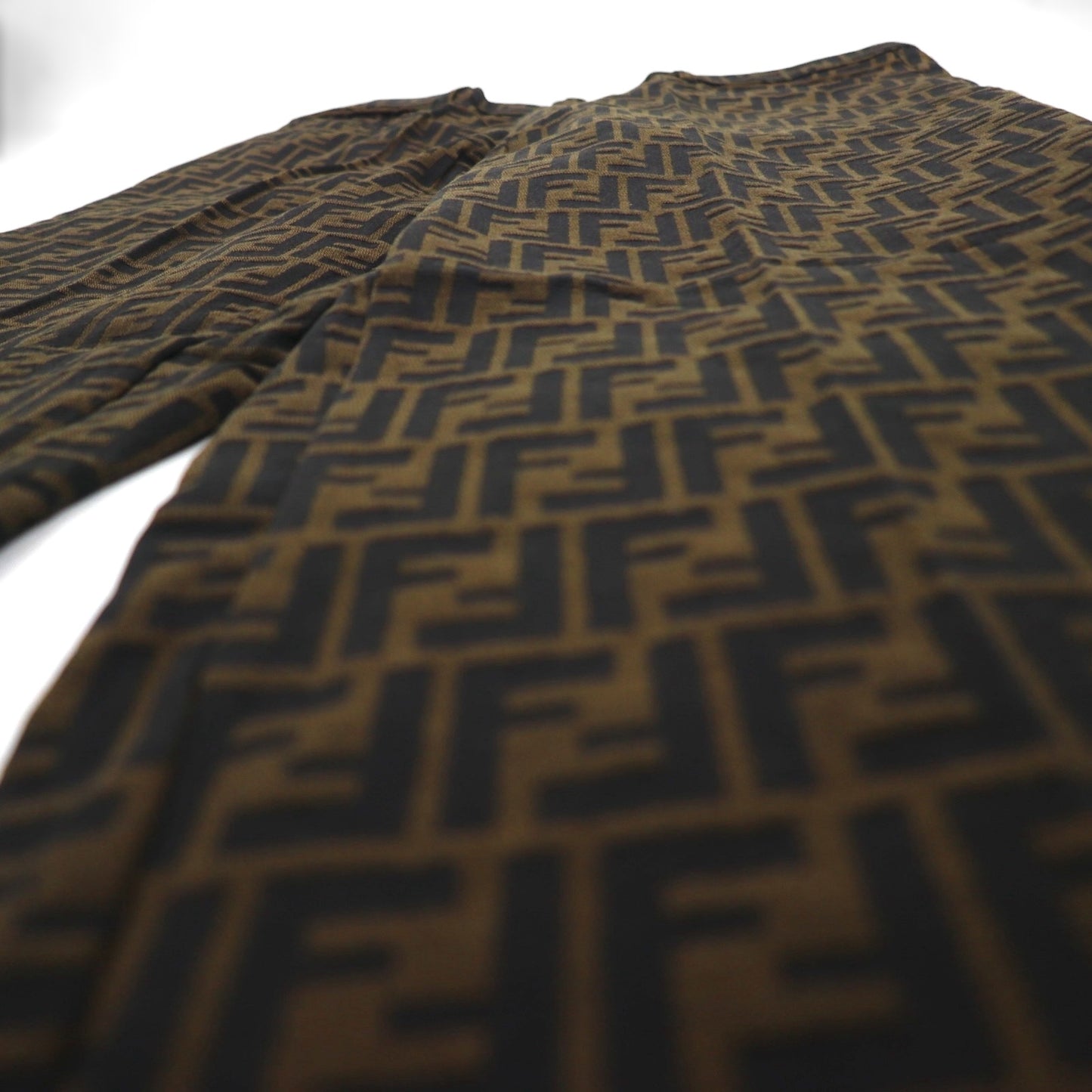 FENDI イタリア製 ヴィンテージ ズッカ柄 スラックス パンツ L ブラウン 総柄 mare 未使用品