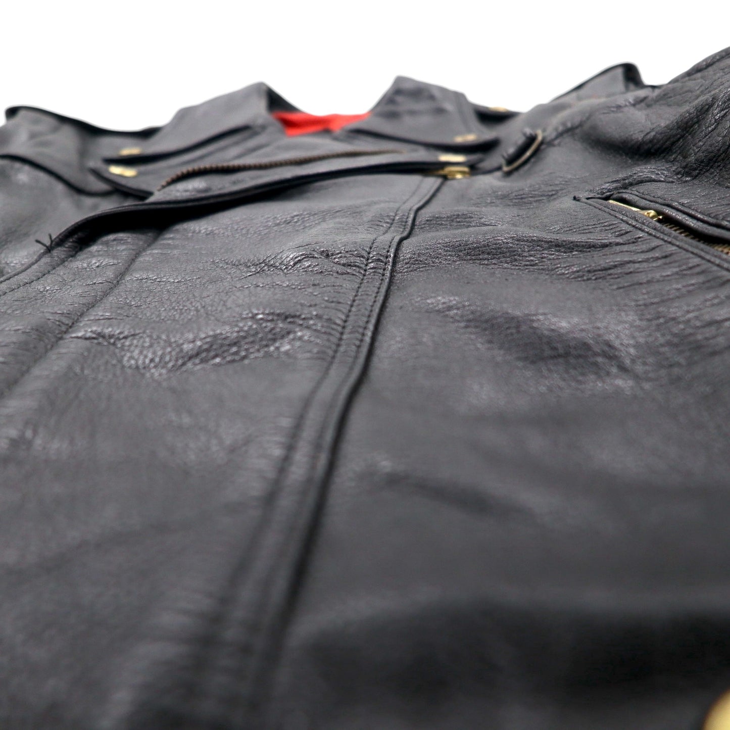 LEATHER AND FUR 102 コンバーチブル 2WAY ダブル ライダース レザージャケット ベスト M 牛革 アーム着脱可