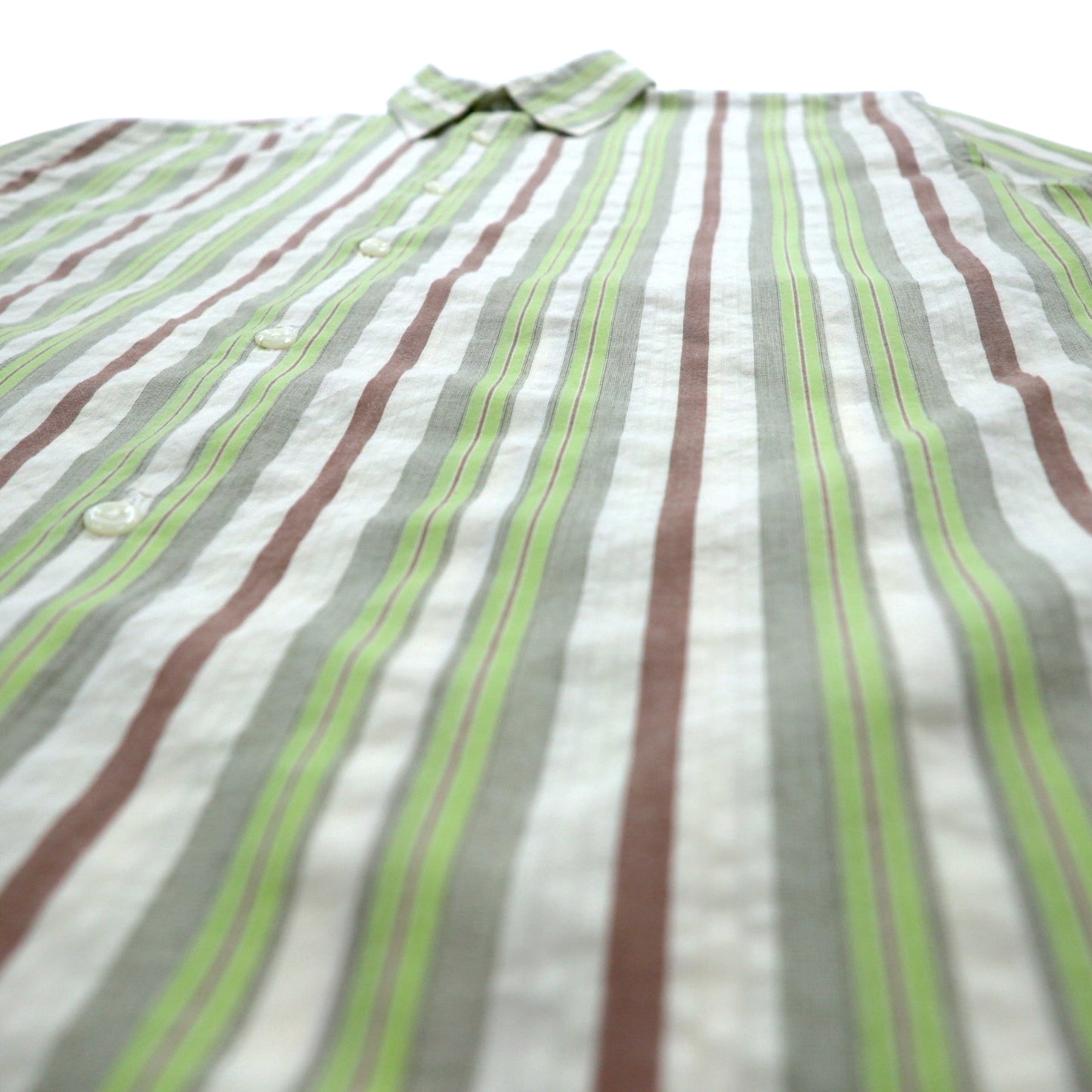 POLO JEANS CO. RALPH LAUREN 90年代 マルチストライプシャツ L グリーン コットン