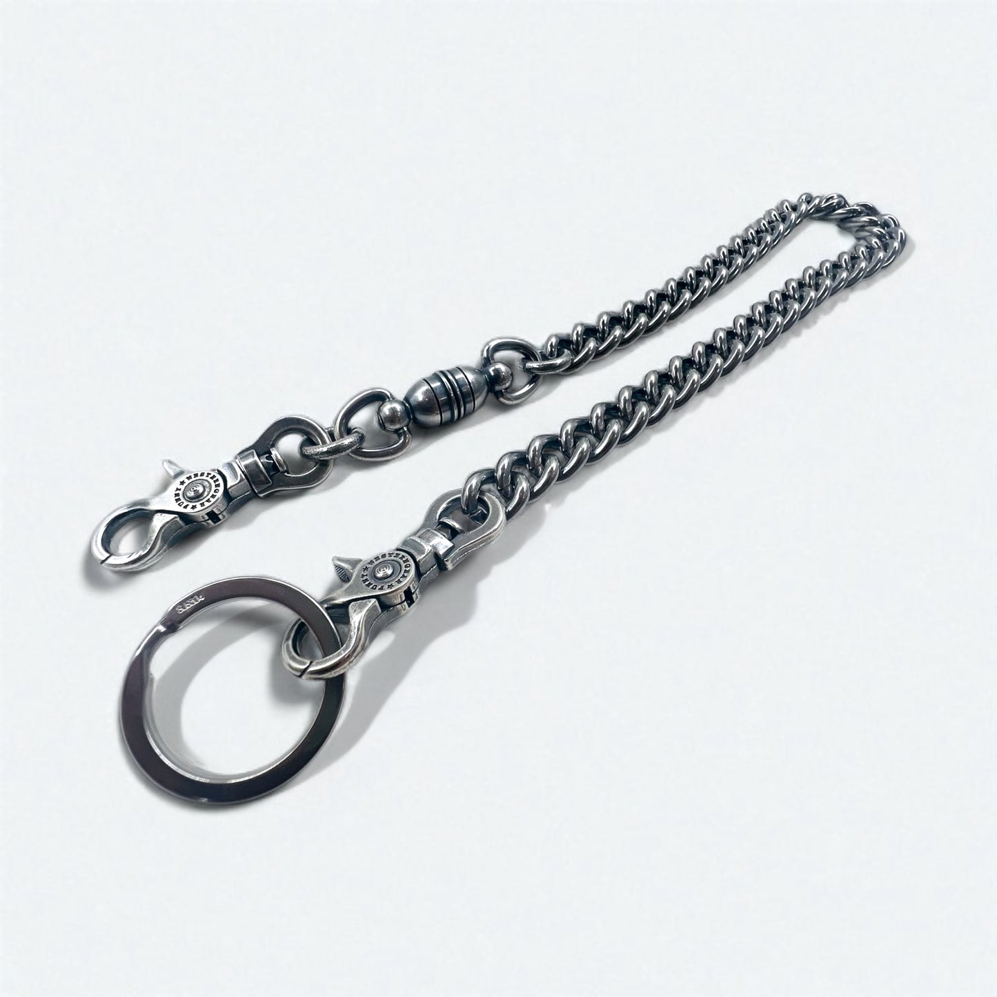 FUNNY Wallet Chain Key Ring Silver Metal SUS304