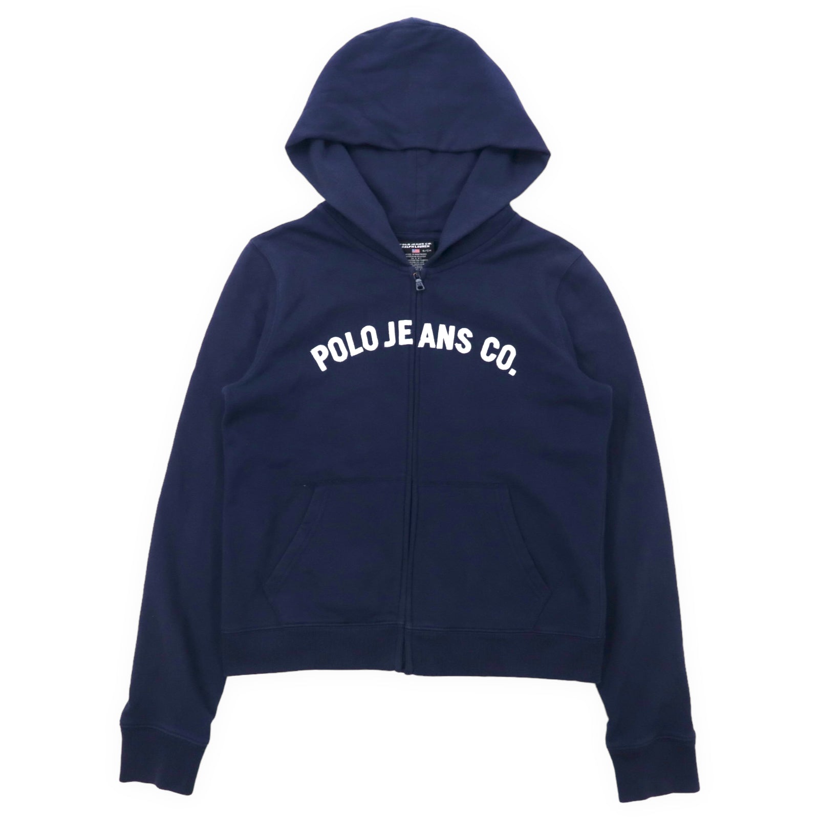 POLO Jeans Co. Ralph Lauren 90's Full Zip Up Hoodie S Navy Cotton ...