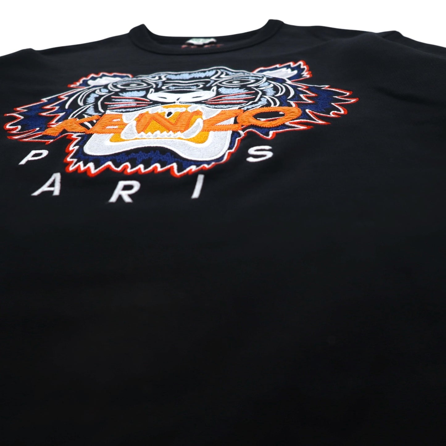 KENZO タイガー エンブロイダリー スウェット S ブラック ロゴ刺繍 F955SW0014X9 ポルトガル製