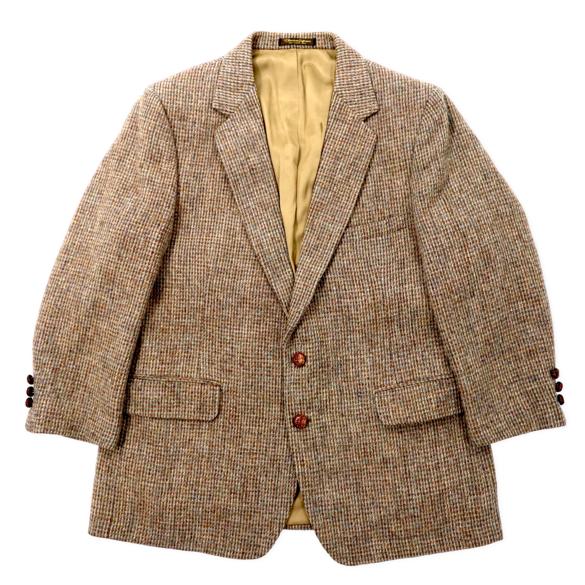 USA Made Harris Tweed 2B Tailored Jacket M Brown Wool Tweed – 日本