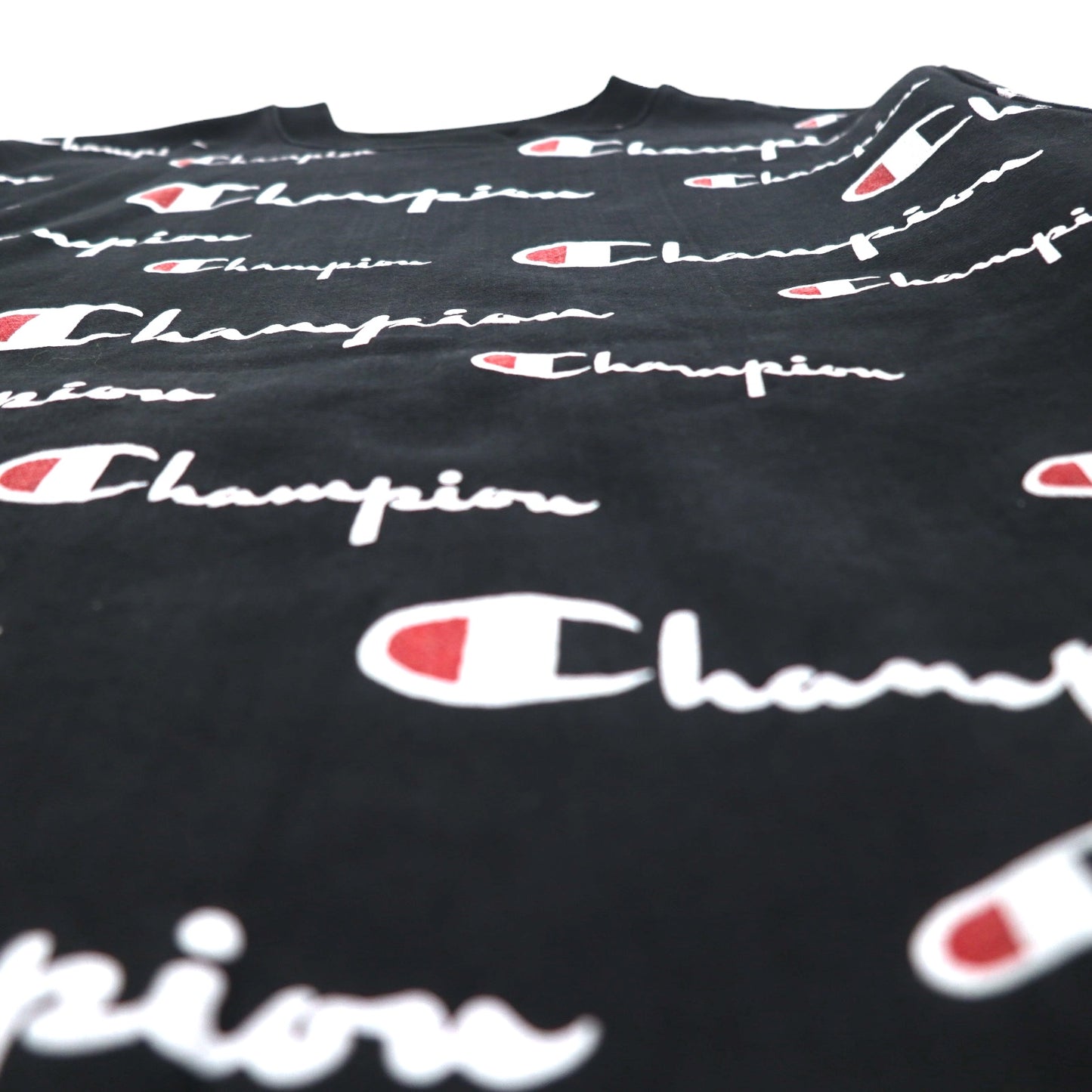 Champion Reverse Weave Sweatshirt 3XL Black Script Logo All-over Print Blue Single Tag Reissue