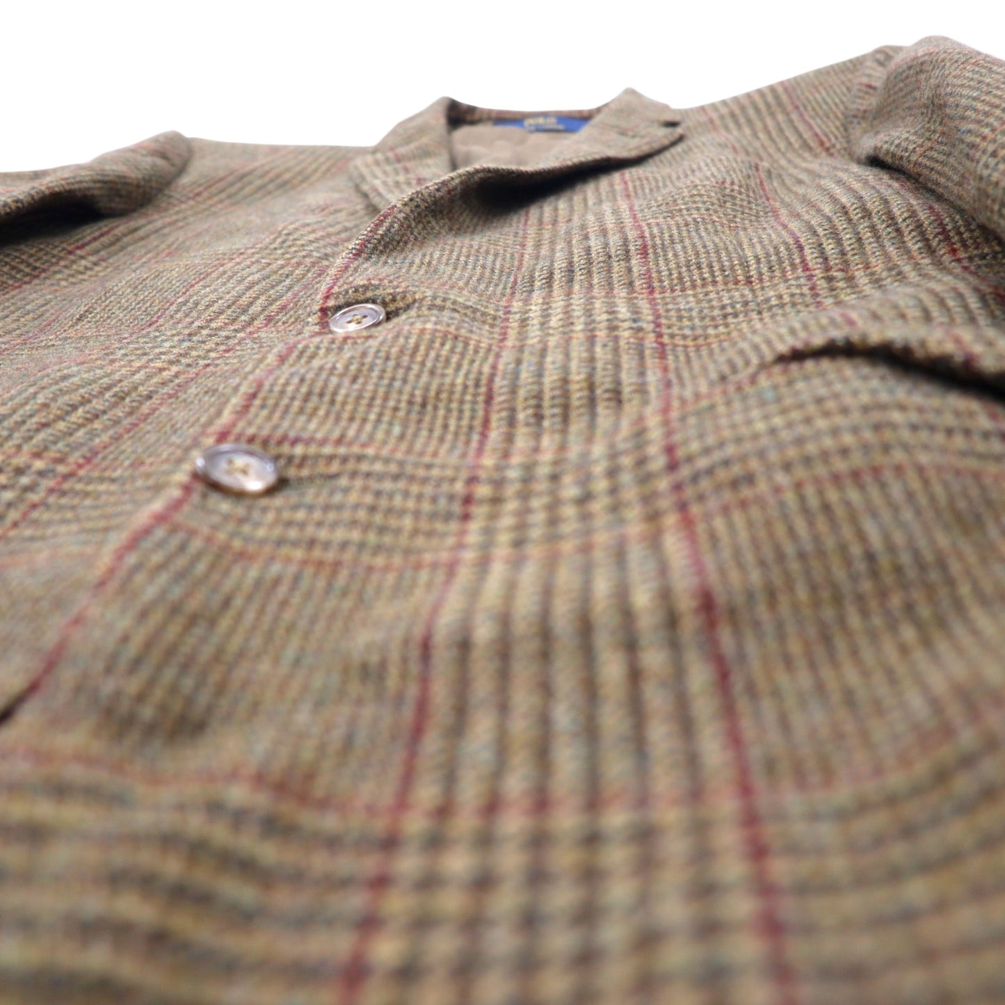 POLO RALPH LAUREN 2B テーラードジャケット L ブラウン ウール チェック スロバキア製 CUSTOM FIT