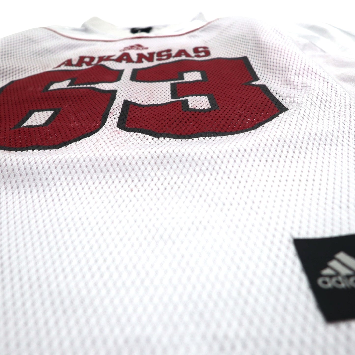 adidas Game Shirt L White Mesh NFL ARKANSAS Polyester Numbering