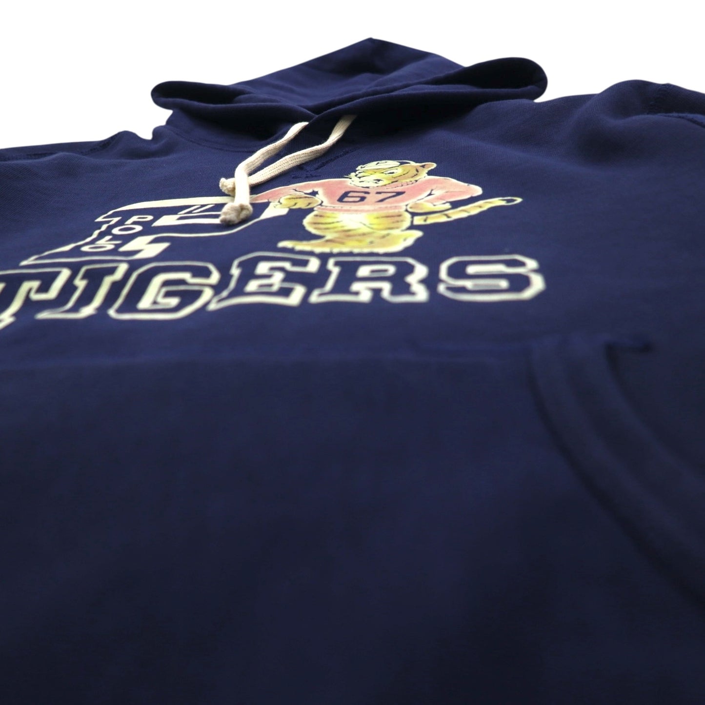 Polo Ralph Lauren タイガー フロッキー プリント パーカー M ネイビー 前V カンガルーポケット