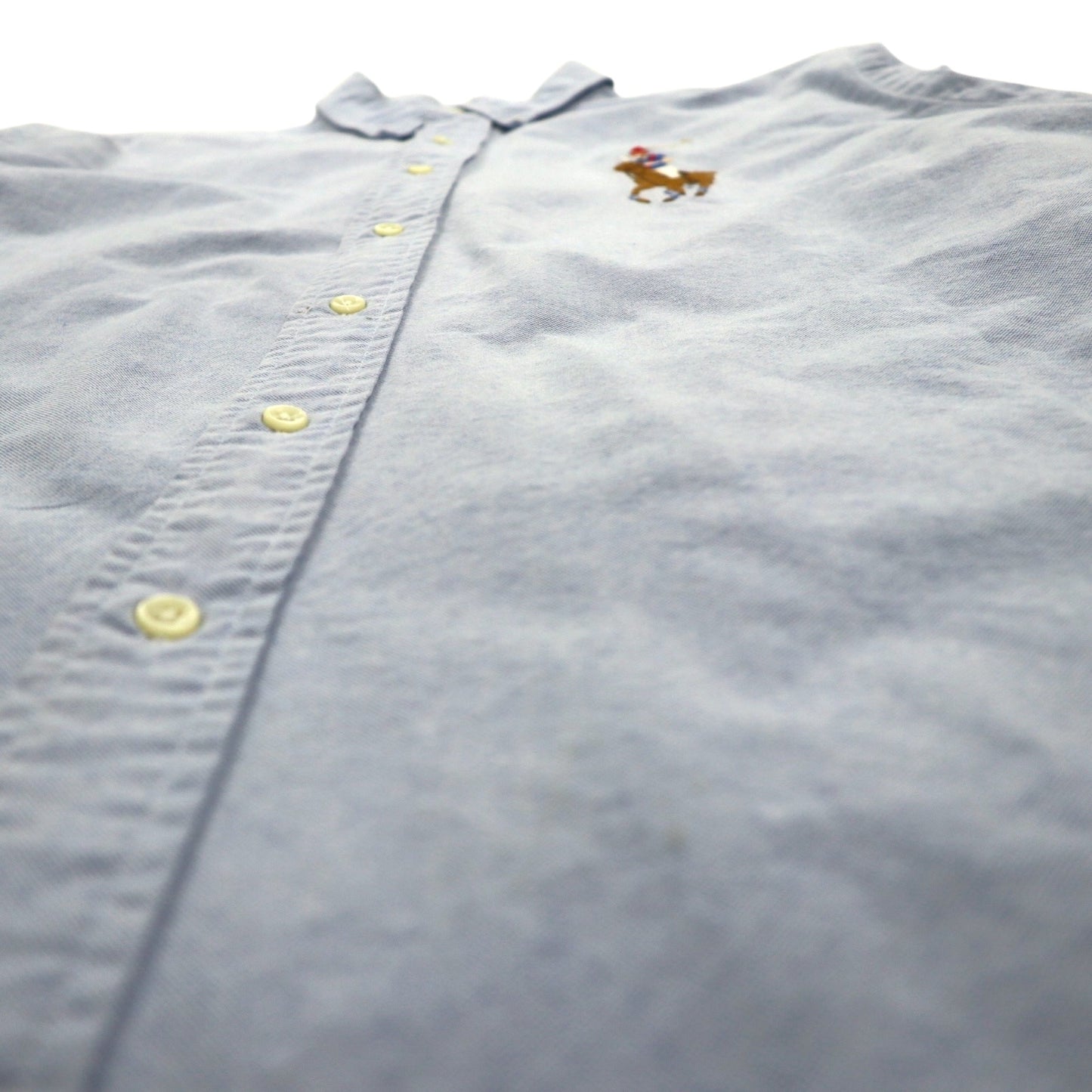 Ralph Lauren 90年代 ビッグポニー刺繍 CLASSIC FIT オックスフォード ボタンダウンシャツ XL ブルー コットン