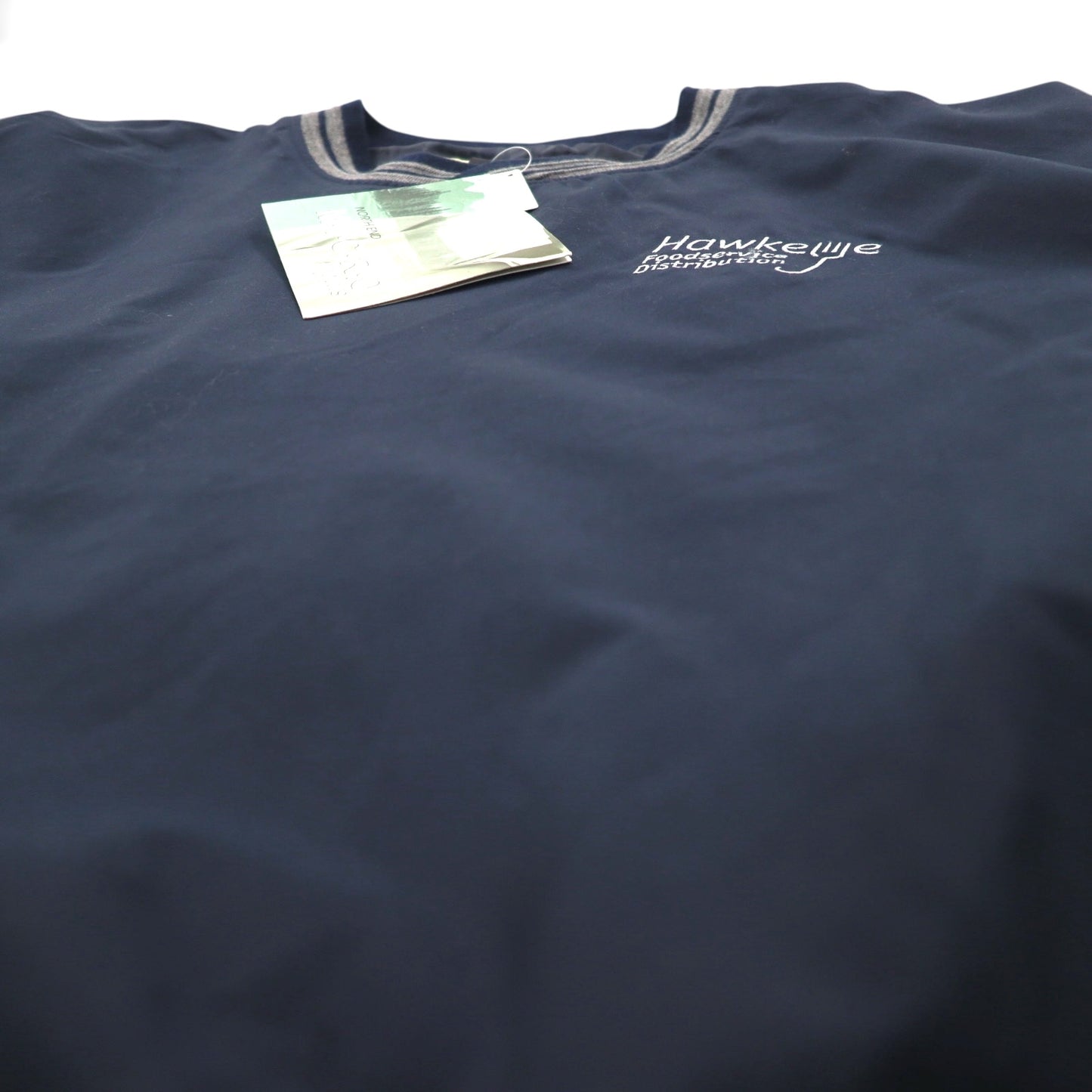 NORTH END ピステ リブライン プルオーバー ナイロンジャケット ジャージ XL ネイビー 防水 Teflon US企業 ワンポイント刺繡 未使用品