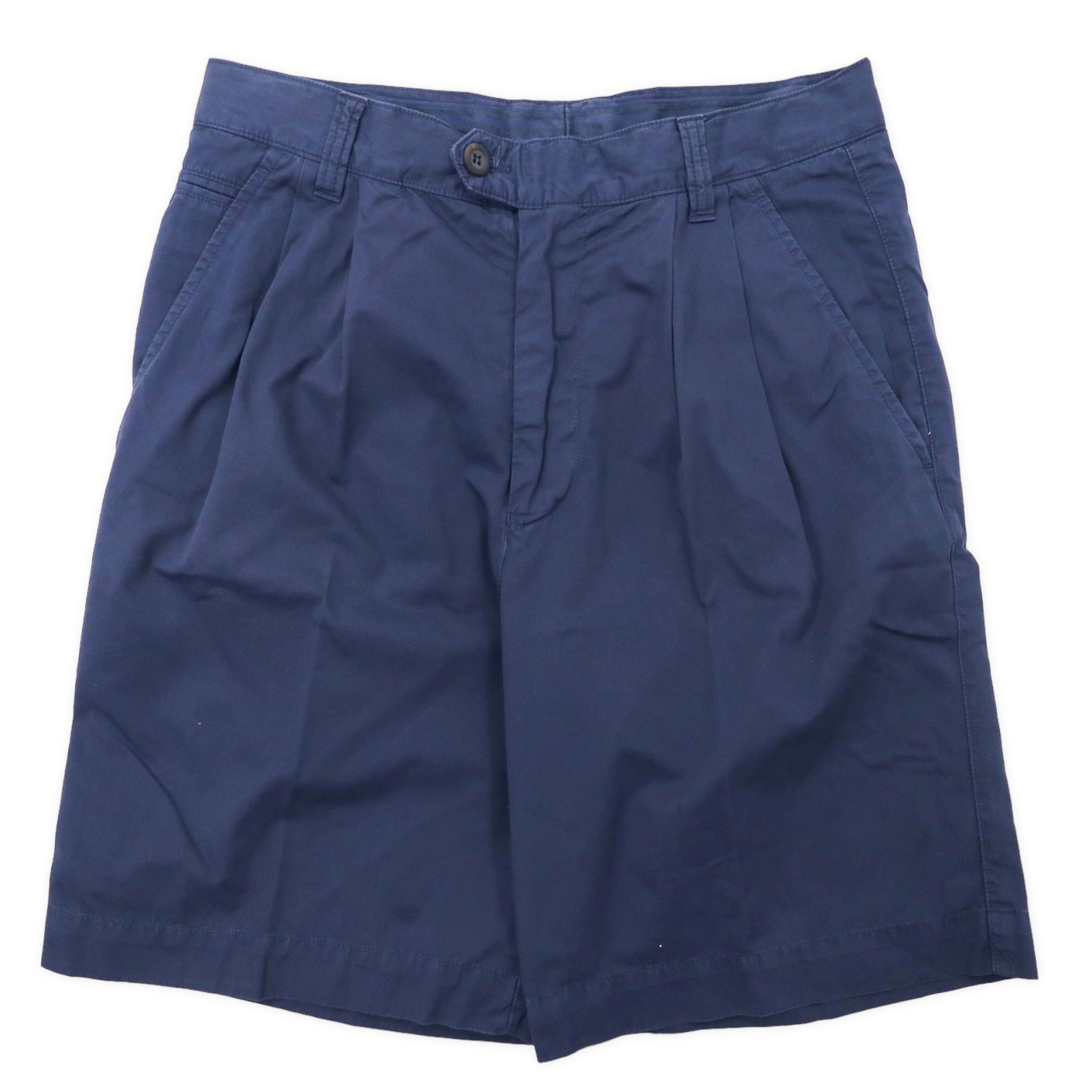 ERMENEGILDO ZEGNA Italian MADE 2 TUCK Chino Short Pants 46 Navy