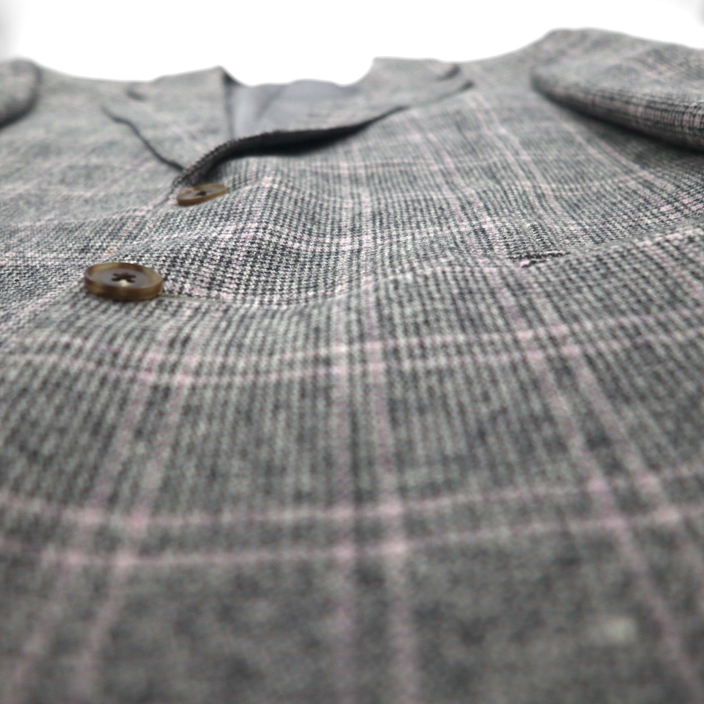 BURBERRY カシミヤ混 2B ツイードジャケット M グレー チェック ウール 羊毛 日本製