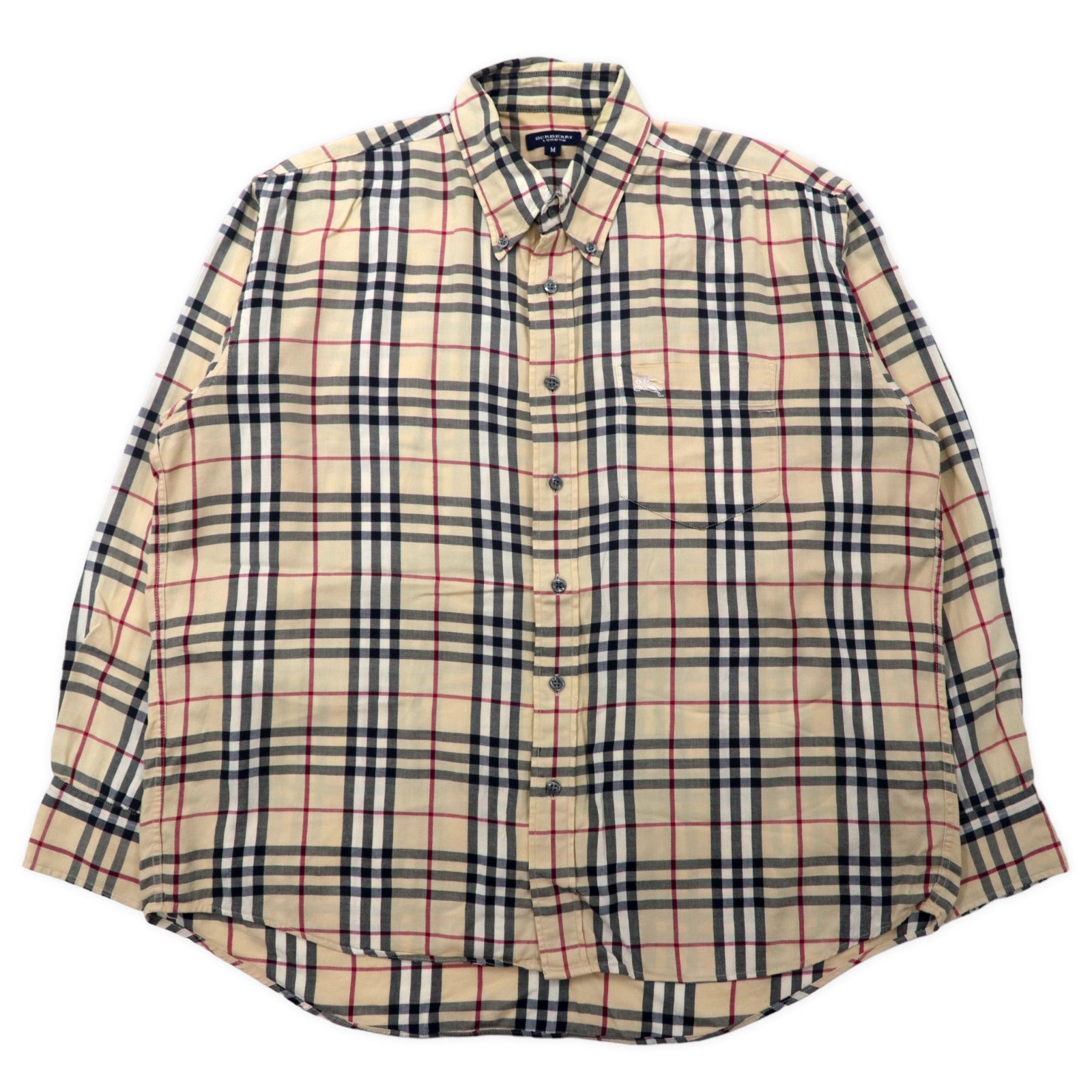 BURBERRY ノバチェック ボタンダウンシャツ M ベージュ コットン