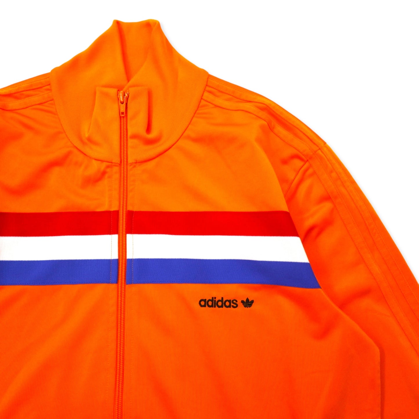 adidas originals トラックジャケット ジャージ O オレンジ ポリエステル トリコロール 3ストライプ トレフォイルロゴ 刺繍 1988 オランダ代表モデル