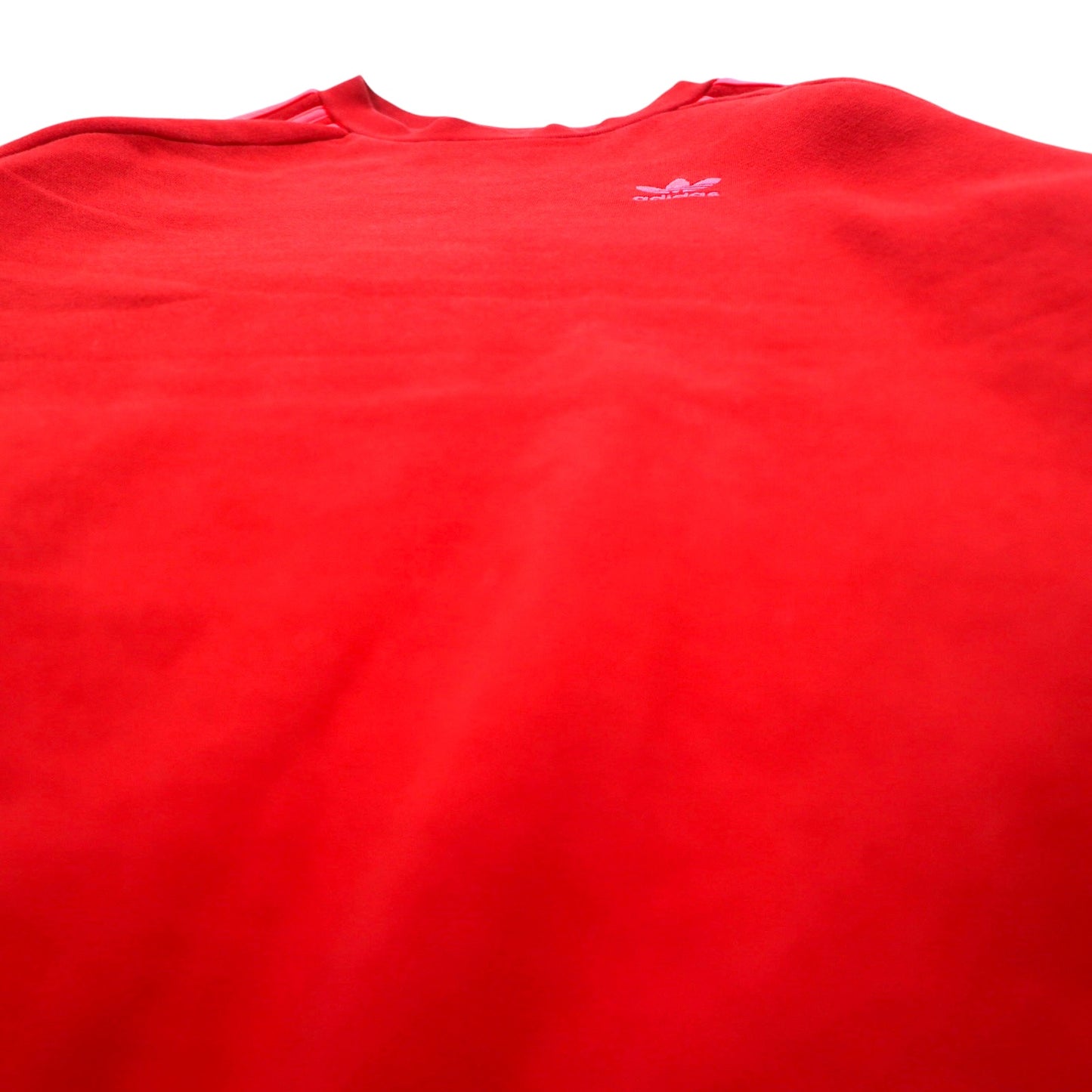 adidas originals 3ストライプ クルー スウェット M レッド 裏起毛 トレフォイルロゴ EJ9693