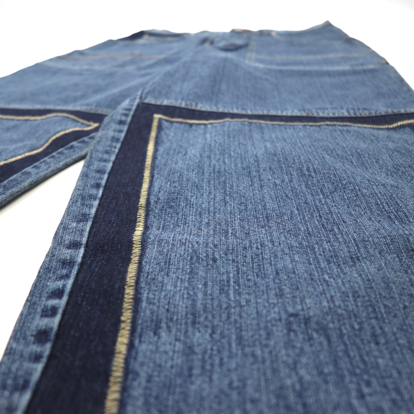 Sean John ダブルニー バギー デニムパンツ ジーンズ L インディゴ ワイド