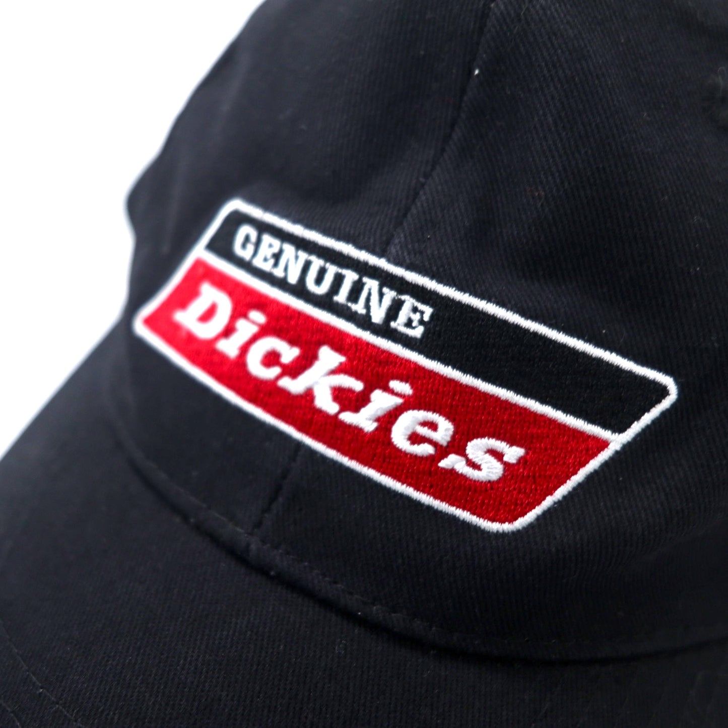 Dickies Logo Embroidered 6 Panel Cap ONE Black Cotton Snapback
