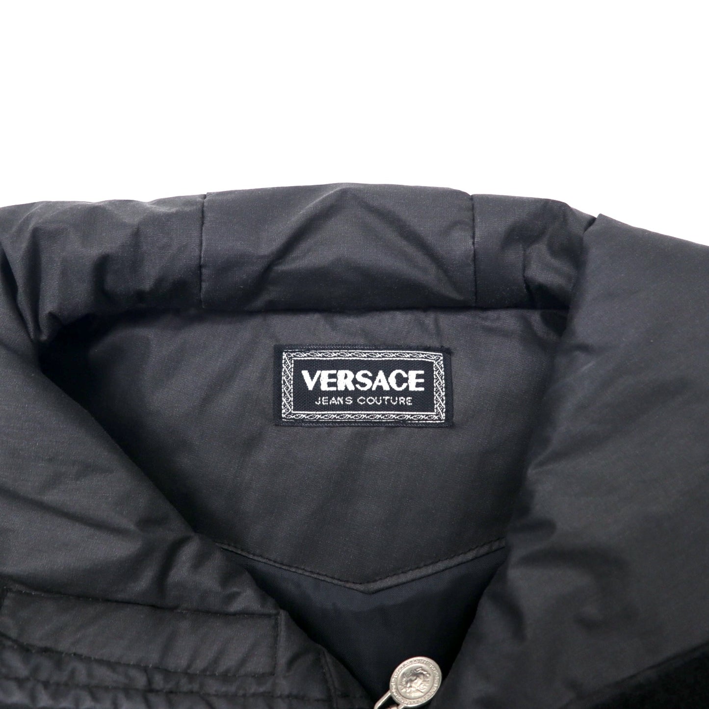 VERSACE JEANS COUTURE イタリア製 フィールドパーカー ナイロンジャケット L ブラック メデューサ ロゴ刺繍