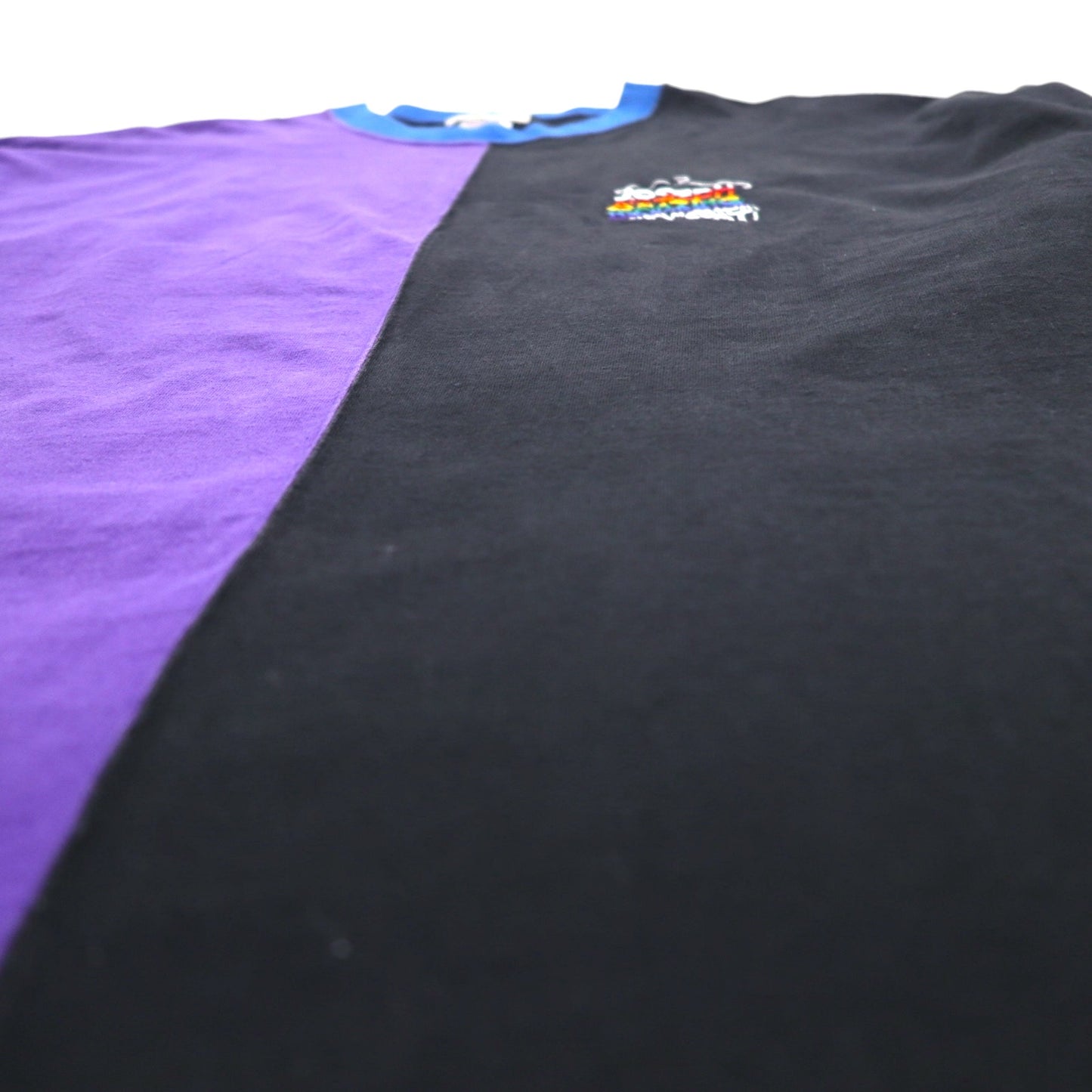 Roots SPORTING GOODS 90s Made in Canada Color Block T-Shirt XL Black Single Point Embroidery