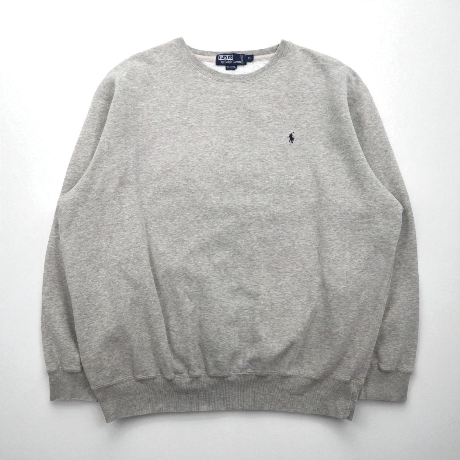 現行タグ ポロラルフローレン クルーネックスウェット グレー ポニー刺繍 裏起毛 PONY クルーネック トレーナー グレー/ブラック 現行タグ ポロラルフ