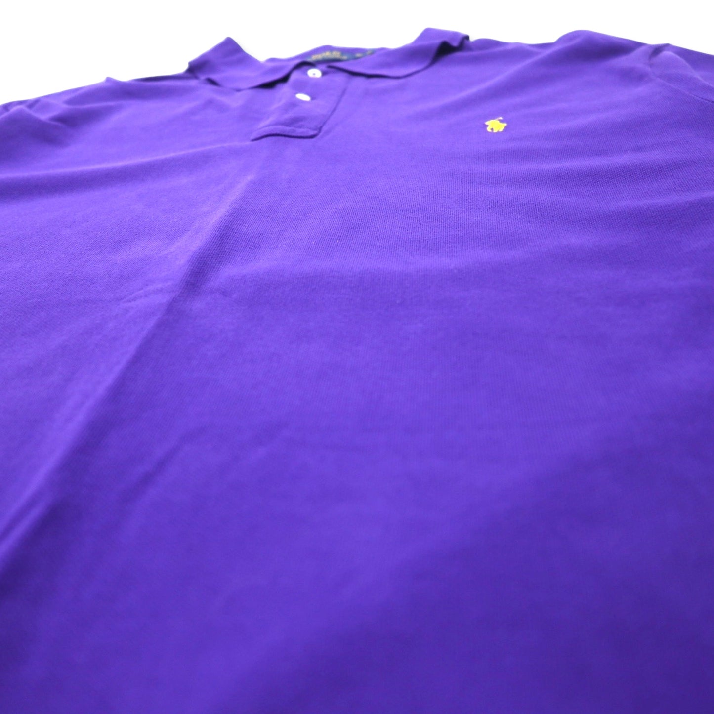 POLO RALPH LAUREN 長袖 ポロシャツ XLT TALL パープル コットン 鹿の子 スモールポニー刺繍 ビッグサイズ