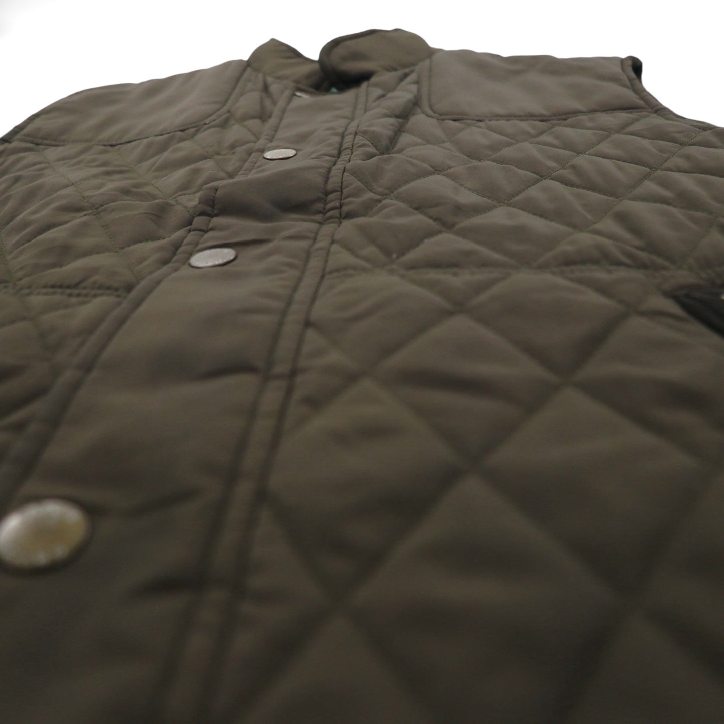 ORVIS キルティング ハンティング ベスト L カーキ 中綿 ダブルジップ 2SHT