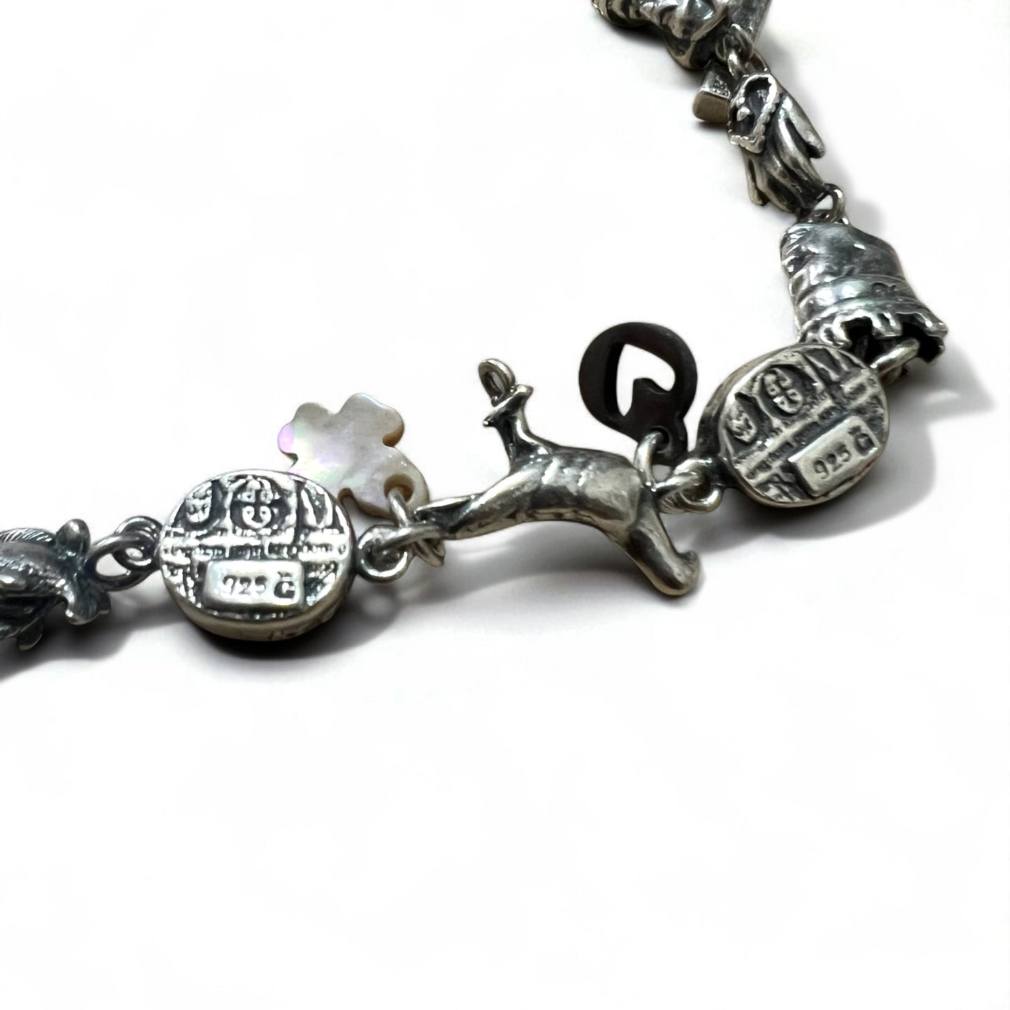 GEM KINGDOM Toggle Bracelet in 925 Sterling Silver with Heart and Clover Chain, Available at HPFRANCE
