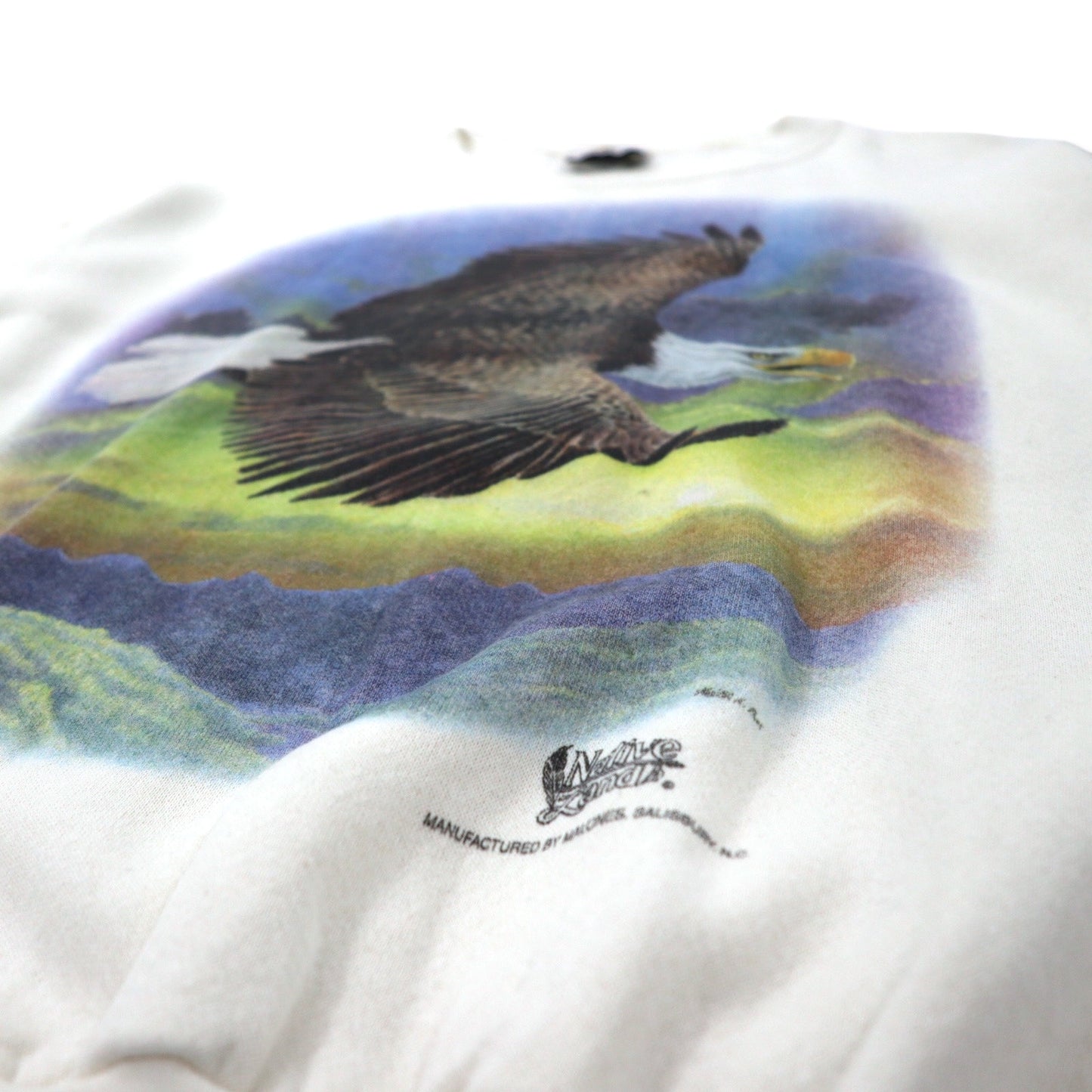 YOCOM KNITTING USA製 90年代 アニマル プリント スウェット L ホワイト コットン Native Land