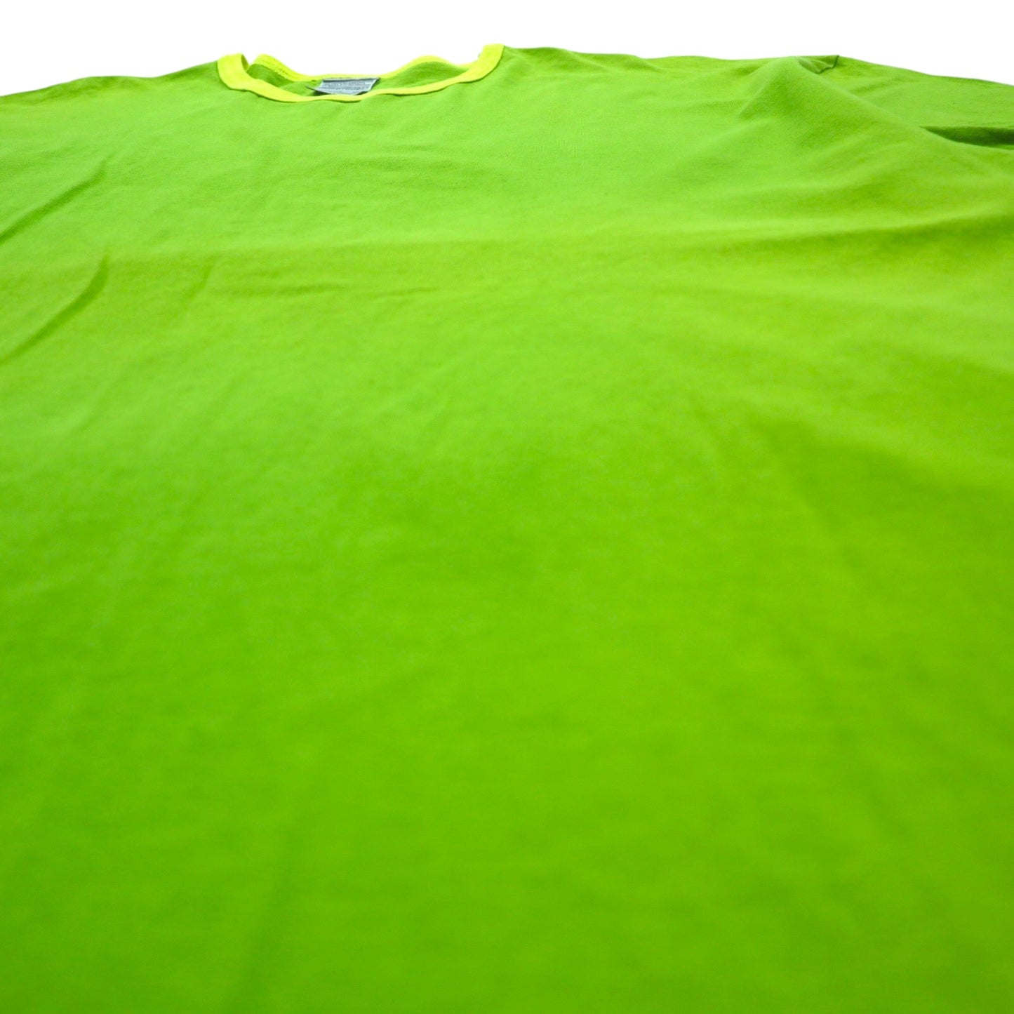 NIKE 00s Ringer T-shirt 2XL lime green cotton plain