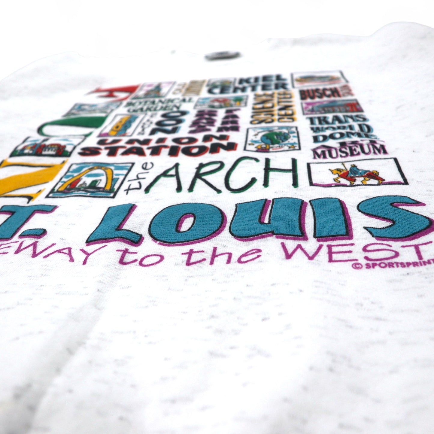 Lee USA製 90年代 プリント スウェット XL ホワイト コットン ST. LOUIS 裏起毛 ビッグサイズ