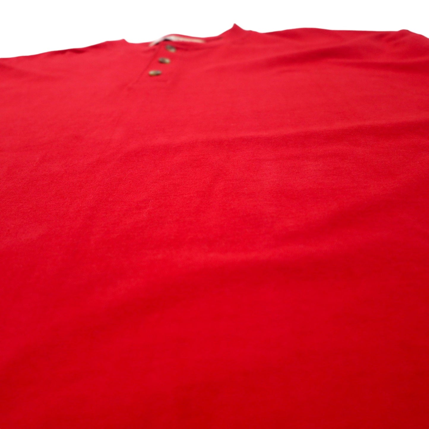 BIG MAC 90年代 ヘンリーネック ロングスリーブ Tシャツ ロンT L レッド コットン ビッグサイズ