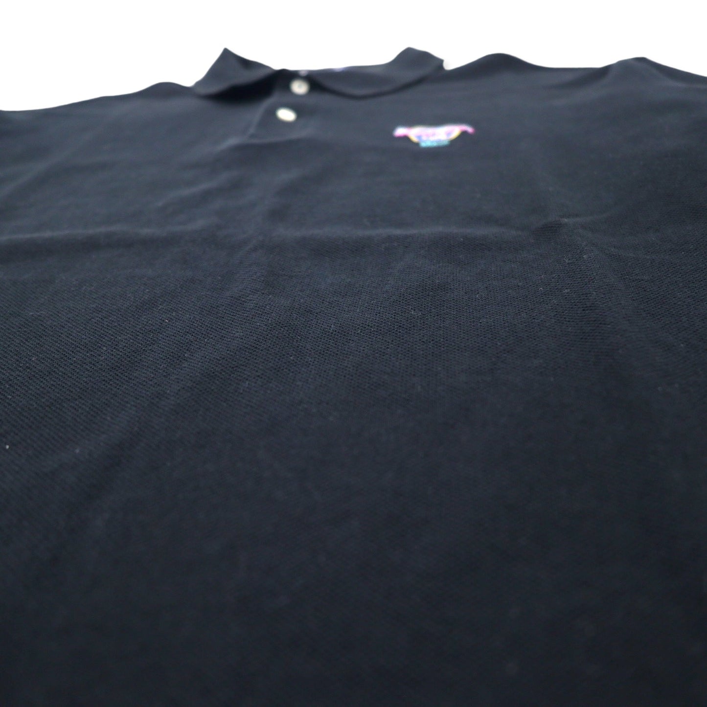 HARD ROCK CAFE USA製 ポロシャツ L ブラック コットン ワンポイントロゴ刺繍 ビッグサイズ