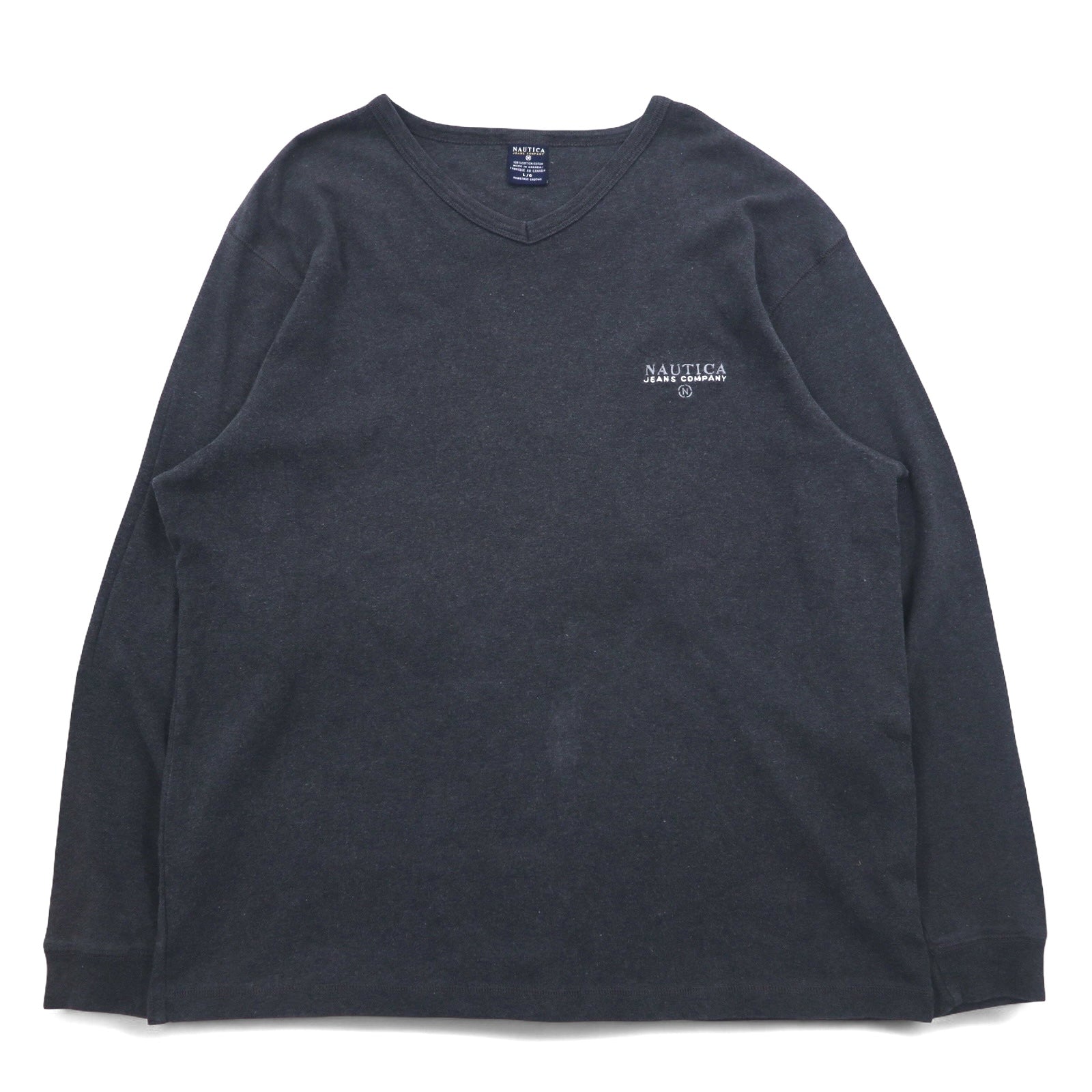 NAUTICA Canada Made 90s Long Sleeve T-Shirt Long T L Gray JEANS 