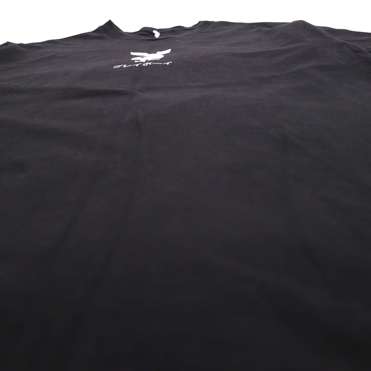 PLAYBOY Japanese Katakana TOKYO JAPAN Anime T-shirt L Black Cotton Back Print