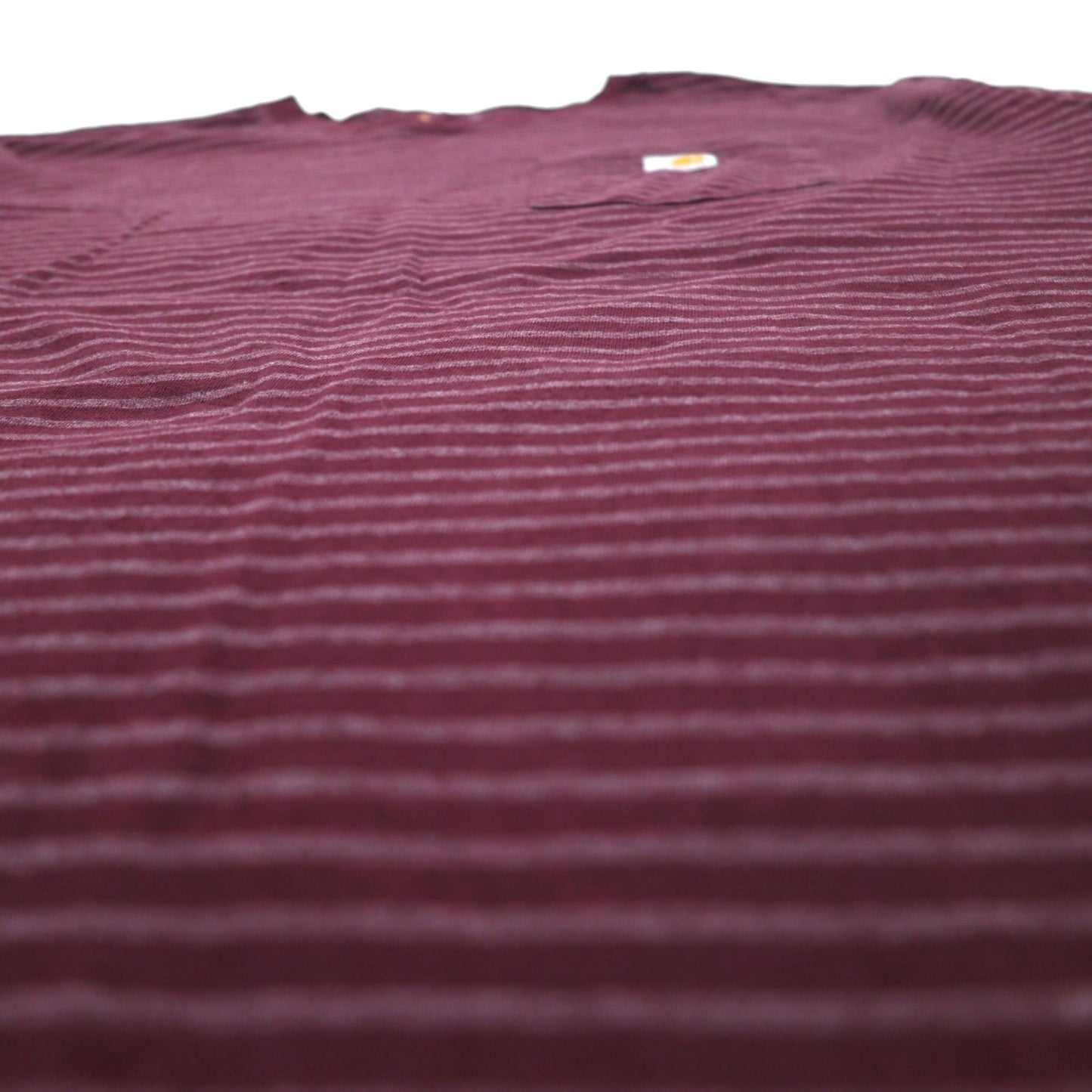 Carhartt Pocket Striped T-Shirt Pocket Tee 2XL Bordeaux Gray ORIGINAL FIT Cotton