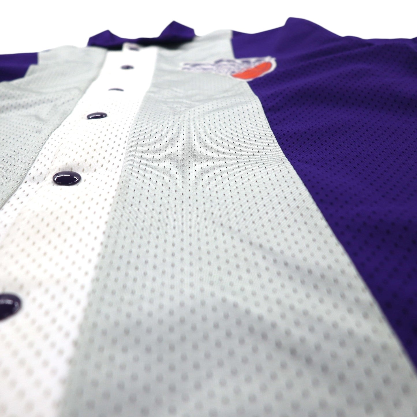 CONVERSE 90s USA Made Basketball Game Shirt XL Union Ticket Snap Button TCU Texas Christian University