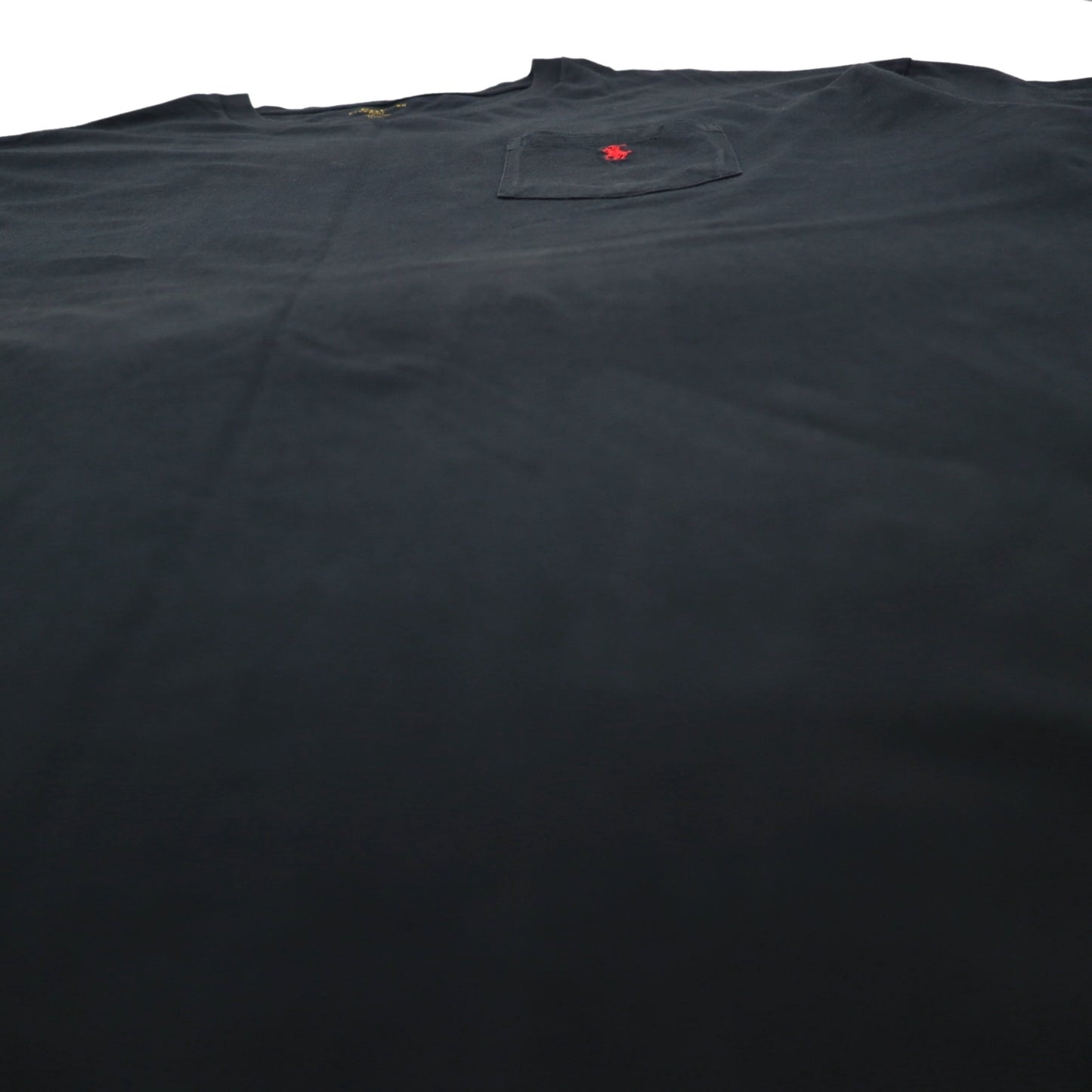 POLO RALPH LAUREN Pocket T-shirt, Pocket Tee, 3XL, Black, Small Pony Embroidery