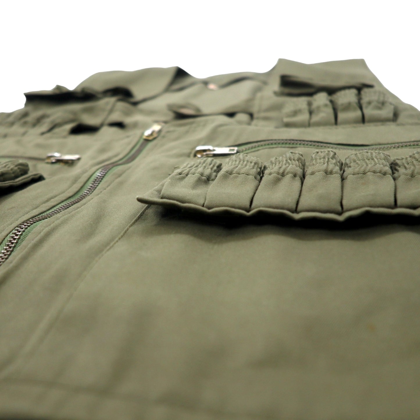 Euro Vintage ユーロヴィンテージ ミリタリー トラベル ベスト XL カーキ ポリエステル コットン MILITARY TRAVEL VEST
