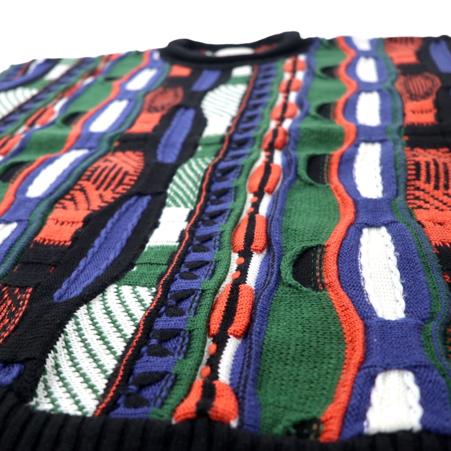 REGA SALINAS 90's 3D Knit Sweater M Multicolor Acrylic Made in Japan