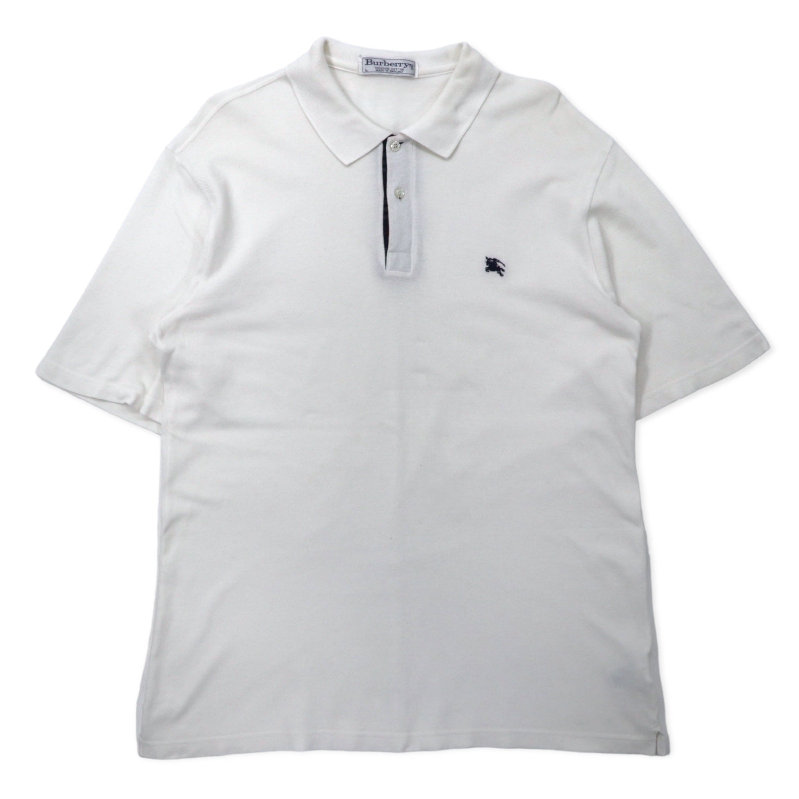 Burberrys イングランド製 オールド ポロシャツ L ホワイト コットン 