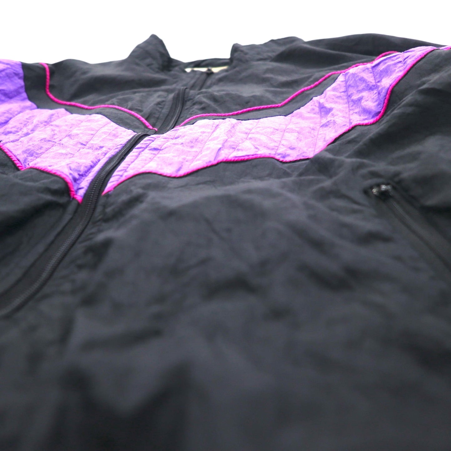 Vintage Nylon Jacket 90年代 ナイロンジャケット トレーニングジャケット ジャージ M ブラック アーム着脱式