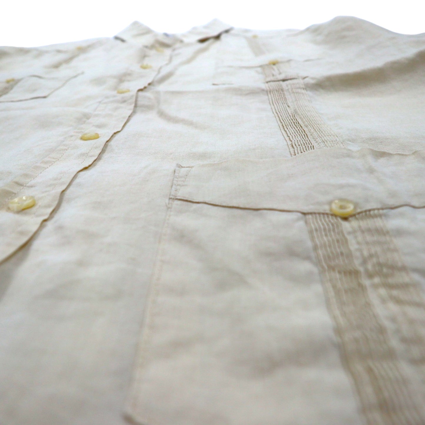 MOJITO COLLECTION Linen Cuban Shirt 3XL Beige Box Silhouette Multi-Pocket