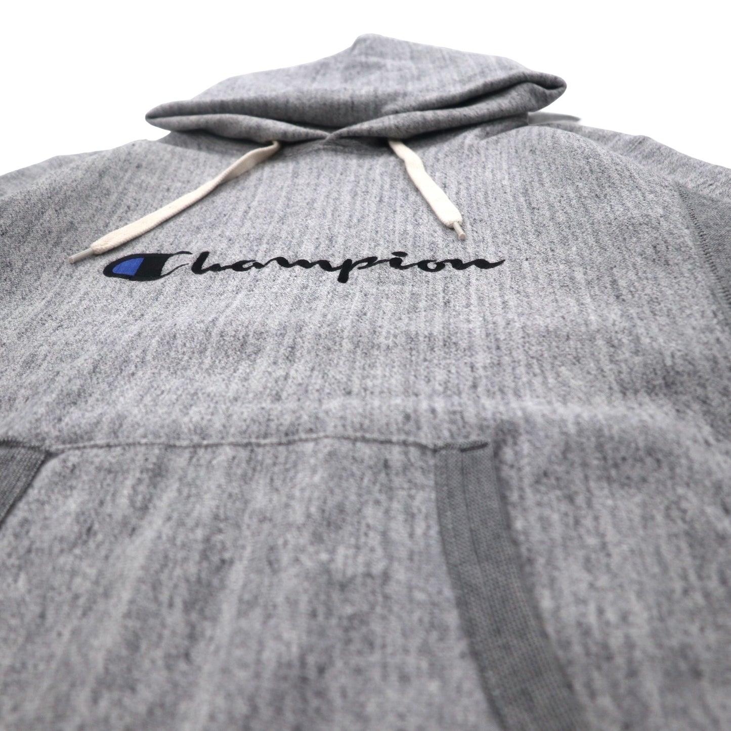 Champion リバースウィーブ REVERSE WEAVE リブライン プルオーバー パーカー M グレー スクリプトロゴ刺繍 C8-S103