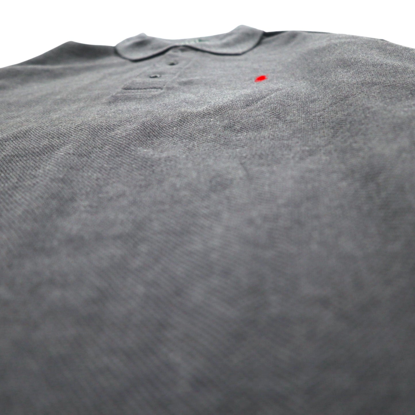 Polo by Ralph Lauren USA製 長袖ポロシャツ XL グレー コットン 鹿の子 スモールポニー刺繍