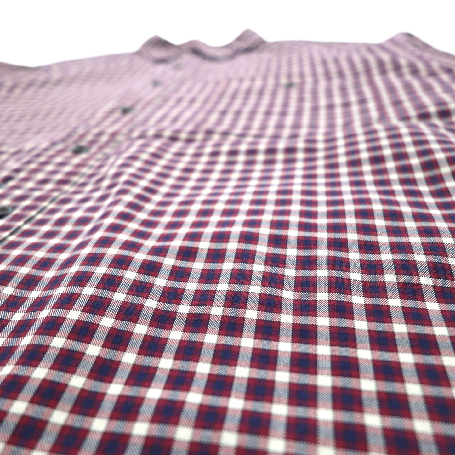 Eddie Bauer 90s Big Size Button Down Shirt L Red Check Cotton